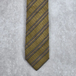 Joseph Abboud Italy Stripe Brown Black Repp Executive Silk Neck Tie Men's‎